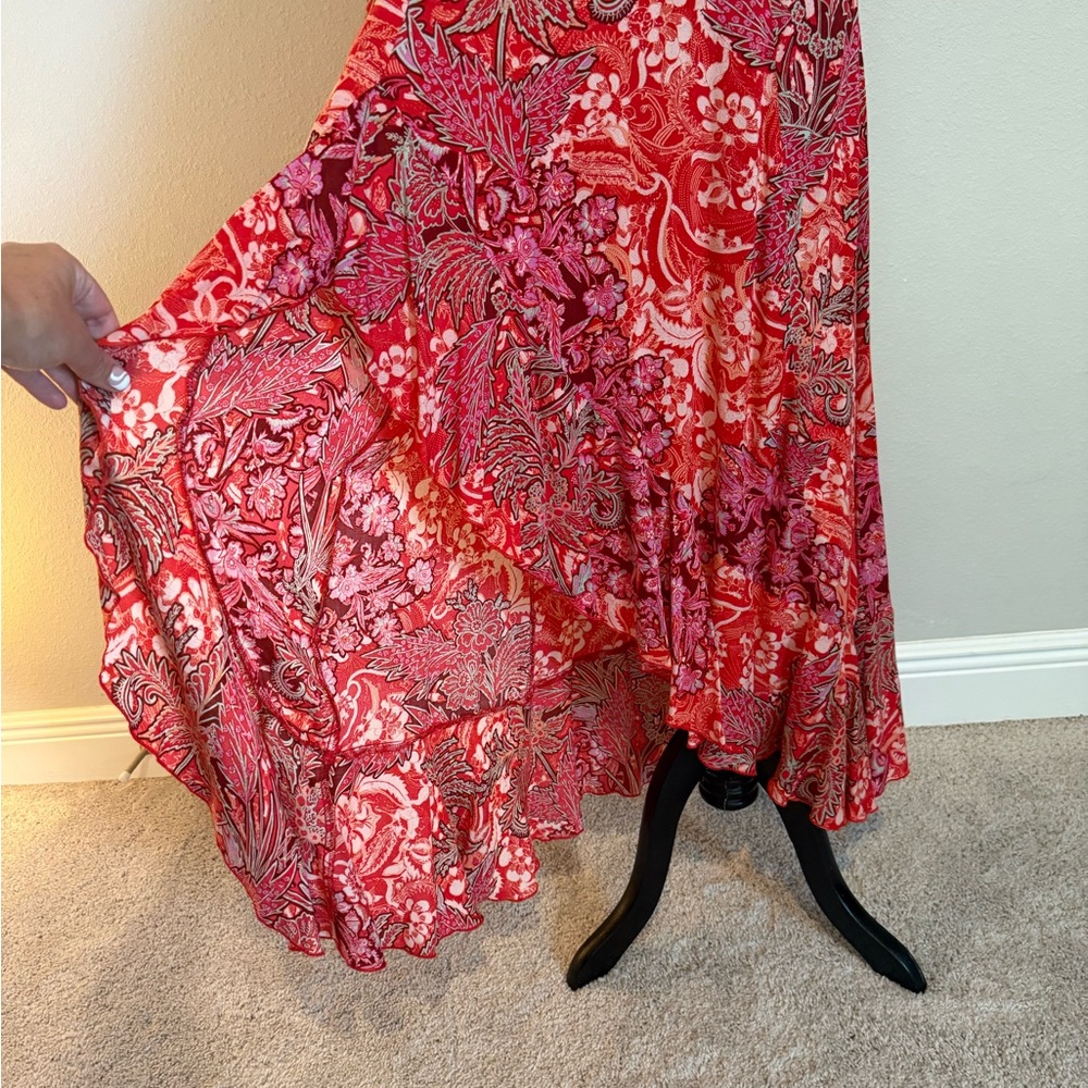 Free People Intimately forever yours smocked slip dress in red floral - Picture 7 of 10